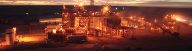 Mine site at dusk